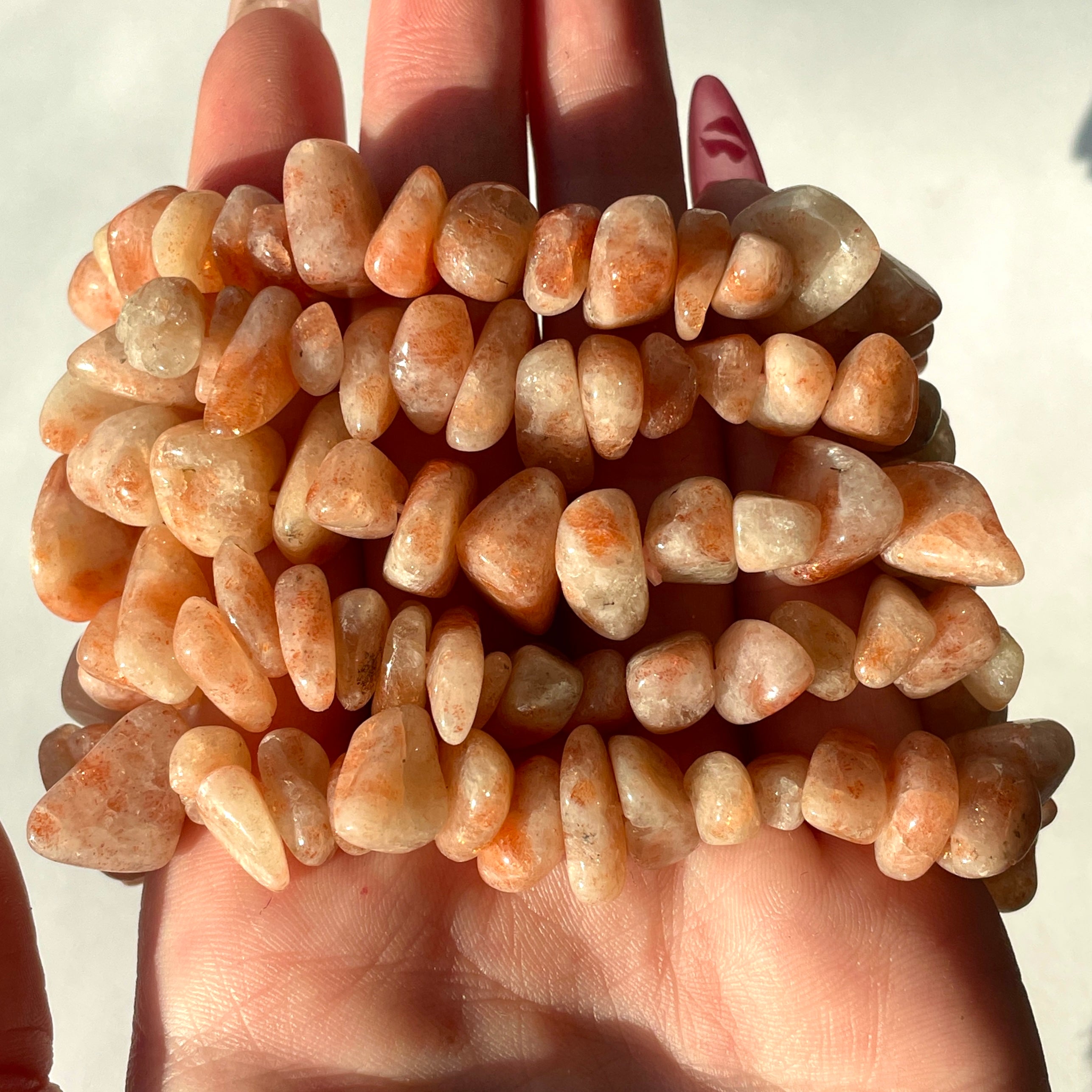 Sunstone Chip Bracelet - Large Sunstone Chip Bracelet - Large